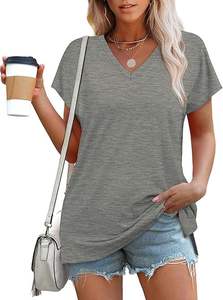 Premium Making Women V Neck <b>T</b> <b>Shirts</b> Casual wear Custom Design Loose V Neck <b>T</b> <b>Shirts</b> - Product Image 3