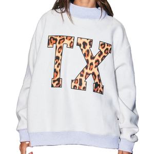 Sweat-shirts en molleton polyester-coton délavé brodé pour femmes, conception personnalisée, logo OEM ODM, usine, vente en gros en vrac - Product Image 1