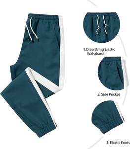 2024 venta al por mayor entrenamiento caliente 2 piezas conjunto logotipo personalizado entrenamiento polar Terry chándal hombres empalme sudadera Jogger chándal - Product Image 4