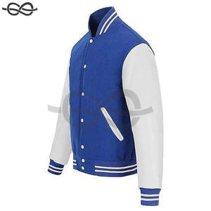 แจ็กเก็ตเบสบอลสำหรับผู้ชาย, เสื้อแจ็คเก็ตหนังขนแกะแขนเสื้อกีฬาสไตล์คลาสสิกเสื้อนอกกันหนาวคุณภาพดี - Product Image 2
