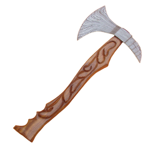 Hache Viking en acier damas faite à la main personnalisée avec poignée en bois et étui en cuir \ Haches à pizza de camping en plein air de vente chaude - Product Image 1