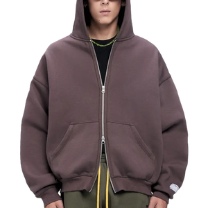 เสื้อฮู้ดดี้ผู้ชายผ้าฟลีซเนื้อหนา 100% ผ้าฝ้าย แห้งเร็ว สำหรับฤดูหนาว ดีไซน์เฉพาะตัว ตกแต่งด้วยการเย็บสีตัดกัน สไตล์สตรีทแวร์ - Product Image 4
