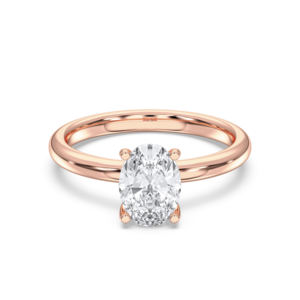 Anillo de compromiso solitario con diamante moissanita de corte ovalado de 1.40 quilates E-F/VVS VS, engastado en plata de ley para mujer - Product Image 1