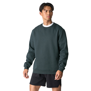 Sweat-shirt à col rond pour homme personnalisé 2025, 100% coton, tissu 300g, respirant, écologique, séchage rapide, motif uni, coupe classique - Product Image 2