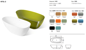 Moderna Bañera Independiente Rectangular de Piedra Artificial Ecológica de 1.6 m con Desagüe, Bañera de Lujo para Interiores con Superficie Sólida para Hotel o Villa - Product Image 5