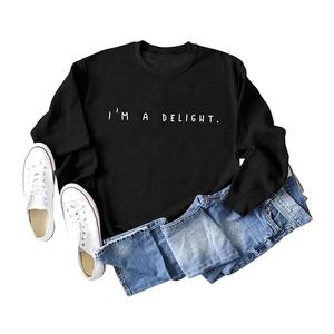 New Arrival OEM Service Long Sleeve Round Neck Shoulder Slope Printed Comfortable Casual <b>Women's</b> Sweatshirt From Bangladesh - Product Image 3