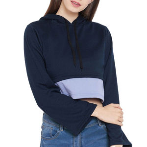 เสื้อฮู้ดครอปท็อปผู้หญิงแฟชั่นสำหรับฤดูหนาว บุซับใน น้ำหนักเบา กันยับ เป็นมิตรกับสิ่งแวดล้อม ระบายอากาศได้ดี คุณภาพสูง พร้อมโลโก้ด้านหน้า - Product Image 1