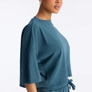 Conjunto de 2 Piezas para Mujer, Pantalones Cortos y Top, Estilo Y2K, Pantalones Anchos, Ropa de Estar en Casa, 100% Algodón, Ecológico, Transpirable, para Uso Diario - Product Image 4