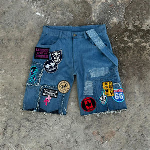 <b>Mens</b> High Street Casual Sports <b>Shorts</b> Custom Patch Embroidery Logo Breathable <b>Knee</b> <b>Length</b> Athletic Training OEM Service - Product Image 1