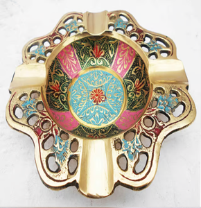 Antique look heavy solid brass <b>ashtray</b> for cigar and cigarette lovers - Product Image 4