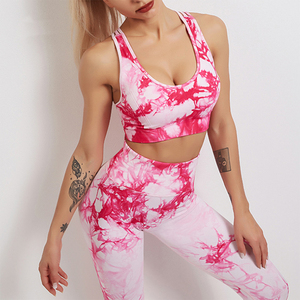 Cravate teinture femmes vêtements de sport Yoga formation survêtement sport soutien-gorge et Leggings 2021 nouveau Yoga ensemble Fitness - Product Image 2