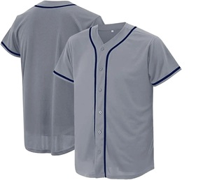 Sublimación personalizada béisbol Jersey hombres tiras camisetas rayas azul raya béisbol Jersey - Product Image 3