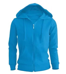 Sudadera con capucha de lana de algodón 100% Premium Opciones personalizadas Precio razonable Ropa de invierno con bolsillos con cremallera Diseño de bloque de color liso - Product Image 1