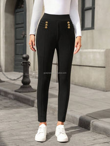 Leggings de Pierna Recta para Mujer, Talla Grande, Cintura Alta, Transpirables, Sólidos, Levanta Glúteos, Estilo Casual, Delgados, 100% Poliéster - Product Image 5