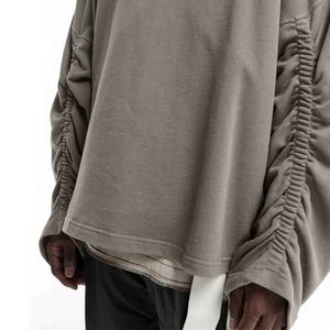 DEC Oem Logo personnalisé Hoodies & Sweatshirts Hiver Laine Élastique Cordon Décorer Manches Ourlet Bord Brut Bas Hoodies Hommes - Product Image 4