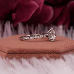 2.00CT Round Cut Lab Grown Diamond Pave Setting Bague de fiançailles Platine Trendy Style Accent Gift Certified Diamond Ring - Product Image 5