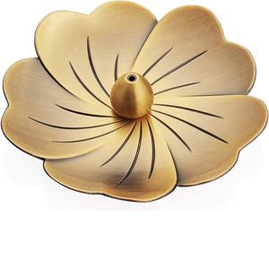 Brûleur d'encens en métal fini Antique avec couvercle de trou de feuille cendrier brûleur support de parfum pour la maison et le bureau - Product Image 5