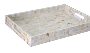 Plateau en nacre de haute qualité Incrustation de coquillage artisanale luxueuse et plateau décoratif pour décoration intérieure élégante - Product Image 6