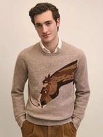 Pull à col rond boutonné en laine et cachemire mélangée pour homme, manches régulières, couleur unie, hiver