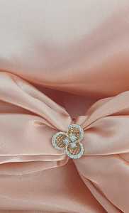 Bijoux fins romantique 9K/14K/18K plaqué or alliance 14K jaune laboratoire cultivé CVD diamant forme de fleur pour les fêtes - Product Image 3