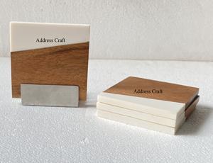 แผ่นรองแก้วชาแผ่นรองแก้วทำจากไม้เรซิ่นสำหรับตกแต่งที่รองแก้วและแผ่นรองจานบนโต๊ะอาหารเครื่องครัวที่อยู่งานฝีมือ - Product Image 3