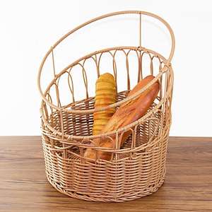 Cesta de Pan Moderna y Ecológica de Mimbre Tejido Circular, Cesta de Almacenamiento Hecha a Mano para Baguette y Otros Alimentos - Product Image 3