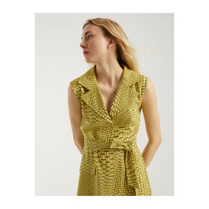 Robe décontractée BGN S23D125 en mélange de viscose à motifs avec ceinture, fabriquée en Turquie - Product Image 5