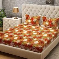 Ensemble de draps de lit plats tissés 100% coton avec housse d'oreiller imprimée Super King Queen simple Double taille uni doux Durable OEM