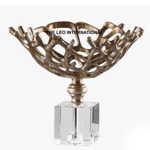 Silver Color Serving Bowl Aluminum Metal Kitchen Ware <b>Table</b> Top <b>Accessories</b> Fancy Style Home <b>Decorative</b> Bowl - Product Image 6