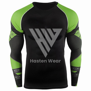 Private Labelling Customer Demands Sportswear Rash Guards High Quality Premium Selling O-Neck Dual Color Panel <b>Compression</b> <b>Shirt</b> - Product Image 3