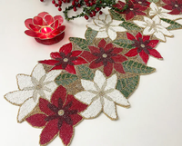 Napperons de table et chemins de table modernes faits main en perles de verre florales, durables, écologiques et personnalisables pour la décoration de la maison et des hôtels