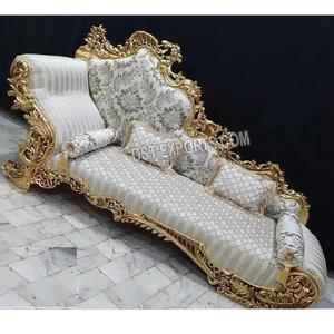 Luxury French Style Modern Carved Teak Wood <b>Chaise</b> <b>Lounge</b> Settee with Customized Size & Color - Product Image 1