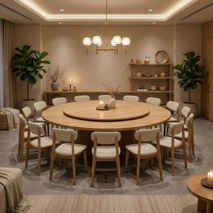 Mesa de Comedor Redonda de Madera Moderna y Minimalista, Desmontable, Ecológica, para Apartamentos, Villas, Hoteles y Centros Comerciales - Product Image 1