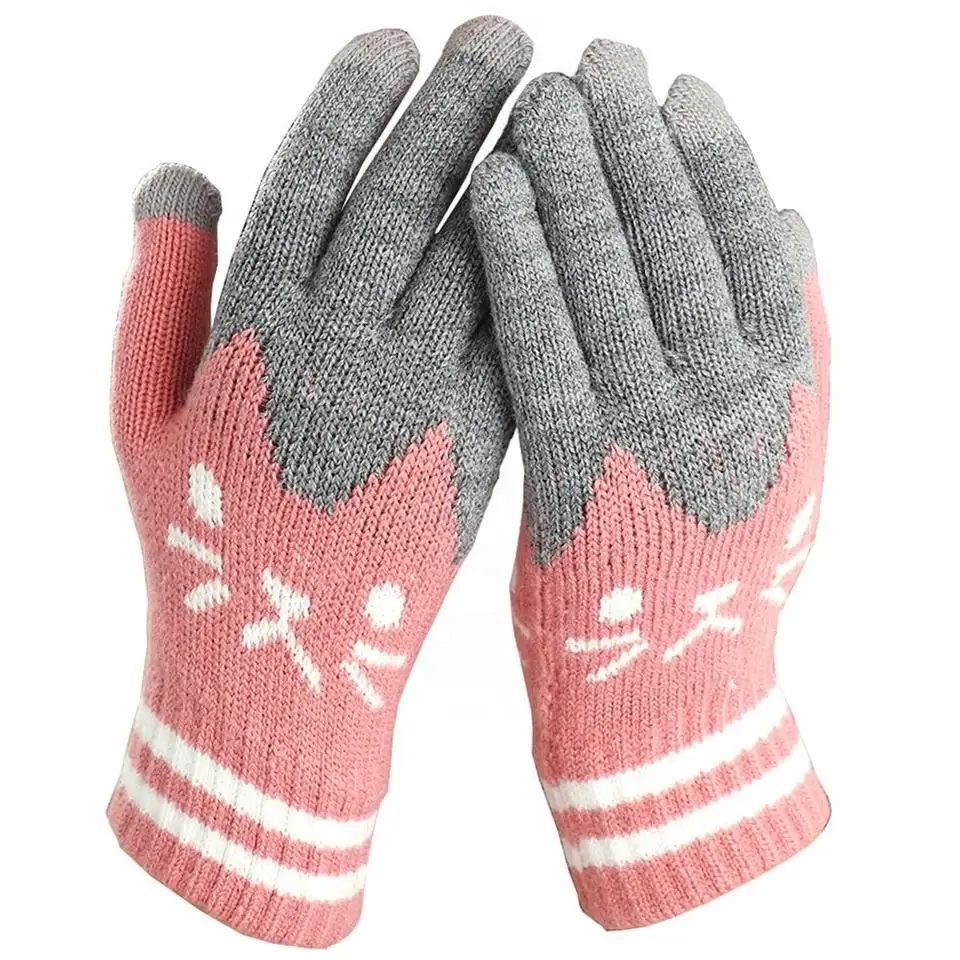 Winter Touchscreen Handschuhe Frauen Männer Warm Stretch Strick handschuhe Imitation Wolle Voll finger Häkeln Verdicken