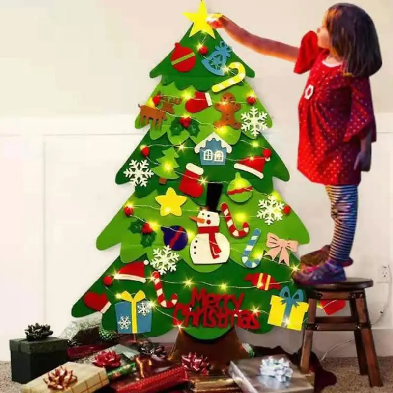 2022 Minimalist Desk Artificial Green New Smart Kids DIY Felt Decorative Luxury Christmas Tree