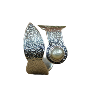 Natural Fresh Water Pearl Stone Pure 925 Sterling Silver <b>Ring</b> Statement <b>Ring</b> <b>Adjustable</b> <b>Ring</b> Hammered <b>Ring</b> Jewelry Gift for Her - Product Image 6