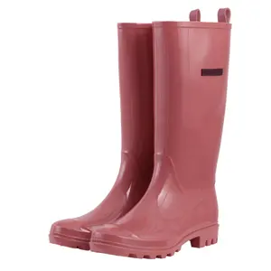 Botas de lluvia de diseñador personalizado de alta calidad para mujer Botas antideslizantes hasta la rodilla para damas de marcas Otoño Primavera