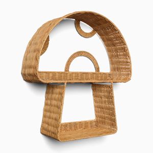 Nouveau design fait à la main en rotin champignon étagère murale en osier suspendu support de rangement décoratif enfants chambre pépinière organisateur mural - Product Image 6