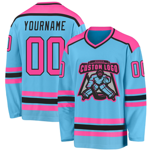 Acheter des maillots de hockey sur glace en polyester 100% de haute qualité Design personnalisé Uniformes de sport d'équipe à séchage rapide par sublimation - Product Image 2