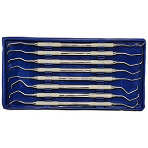 ชุดเครื่องมือขูดหินปูนเกรซี่ 8 ชิ้น แบบสองด้าน ทำจากสแตนเลส ใช้ซ้ำได้ สำหรับงานทันตกรรมและสัตวแพทย์ ระดับมืออาชีพ - Product Image 2