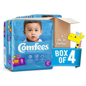 Comfees Baby Diapers Size 5 27pcs (x4) Disposable Baby Diapers. Over 27 lbs - Product Image 2