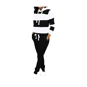 Ensemble de survêtements d'entraînement et de jogging deux pièces décontracté pour femme Dernière conception avec logo imprimé pour la saison d'automne et d'hiver - Product Image 2