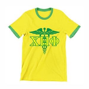 T-shirt pour homme en coton et polyester de haute qualité, col en V, respirant, respectueux de l'environnement, avec logo personnalisé, Chi Eta Phi Sorority - Product Image 3