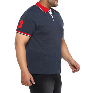 2025 hommes coupe ajustée solide grande taille pour Polo à manches courtes coton tricoté tissu respirant à la mode pour l'automne Fitness - Product Image 2