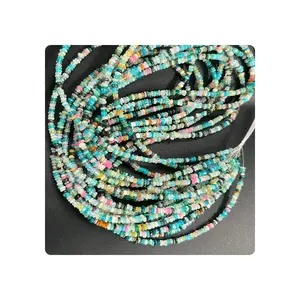 Qualité supérieure en vrac bricolage perles d'opale éthiopienne naturelle lisse 3mm 17 pouces brins couleurs mélangées pour la fabrication de bijoux - Product Image 1