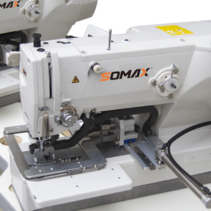SOMAX-Máquina automática para hacer abotonaduras de cintura deportiva, máquina de coser de doble cabeza, precio barato, motor de máquina de coser recto - Product Image 3
