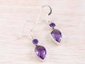 925 Sterling Silver <b>Rhodium</b> Plated Pyramid Shape Vintage Wedding Handmade 8mm Crystal Rhinestone Gemstone Dangle <b>Earrings</b> - Product Image 3