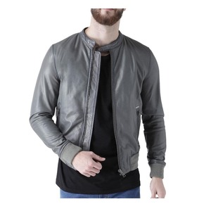 Breathable & Comfortable to Wear Men's Leather Bomber <b>Jacket</b> Coated <b>Canvas</b> Formal Spring Premium Quality - Product Image 1