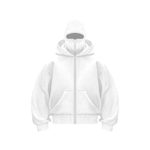 Sudadera con capucha y máscara facial completa para hombre, ropa de calle táctica, sudadera de gran tamaño con cremallera, sudaderas con capucha y sudaderas de talla grande - Product Image 3