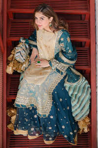 ชุดเลเฮนกาโชลีอะคริลิกปักลายหนักสไตล์ปากีสถานสำหรับผู้หญิง เหมาะสำหรับงานปาร์ตี้ งานแต่งงาน งานเฉลิมฉลอง หรูหรา ให้ความรู้สึกแบบเจ้าสาว ยาวแบบแม็กซี่ - Product Image 4